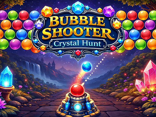 Caça aos Cristais Bubble Shooter