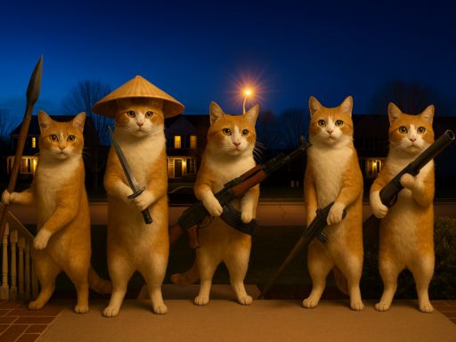 Gato com um Evolutor de Armas