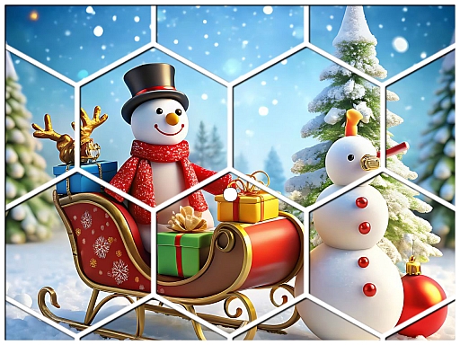 Quebra-Cabeça Hexagonal de Natal