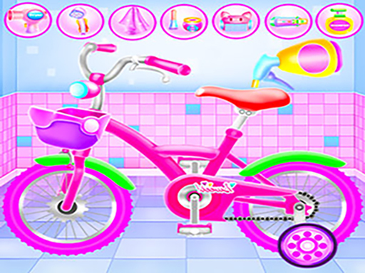 Salão de Limpeza e Reparo de Bicicletas para Meninas